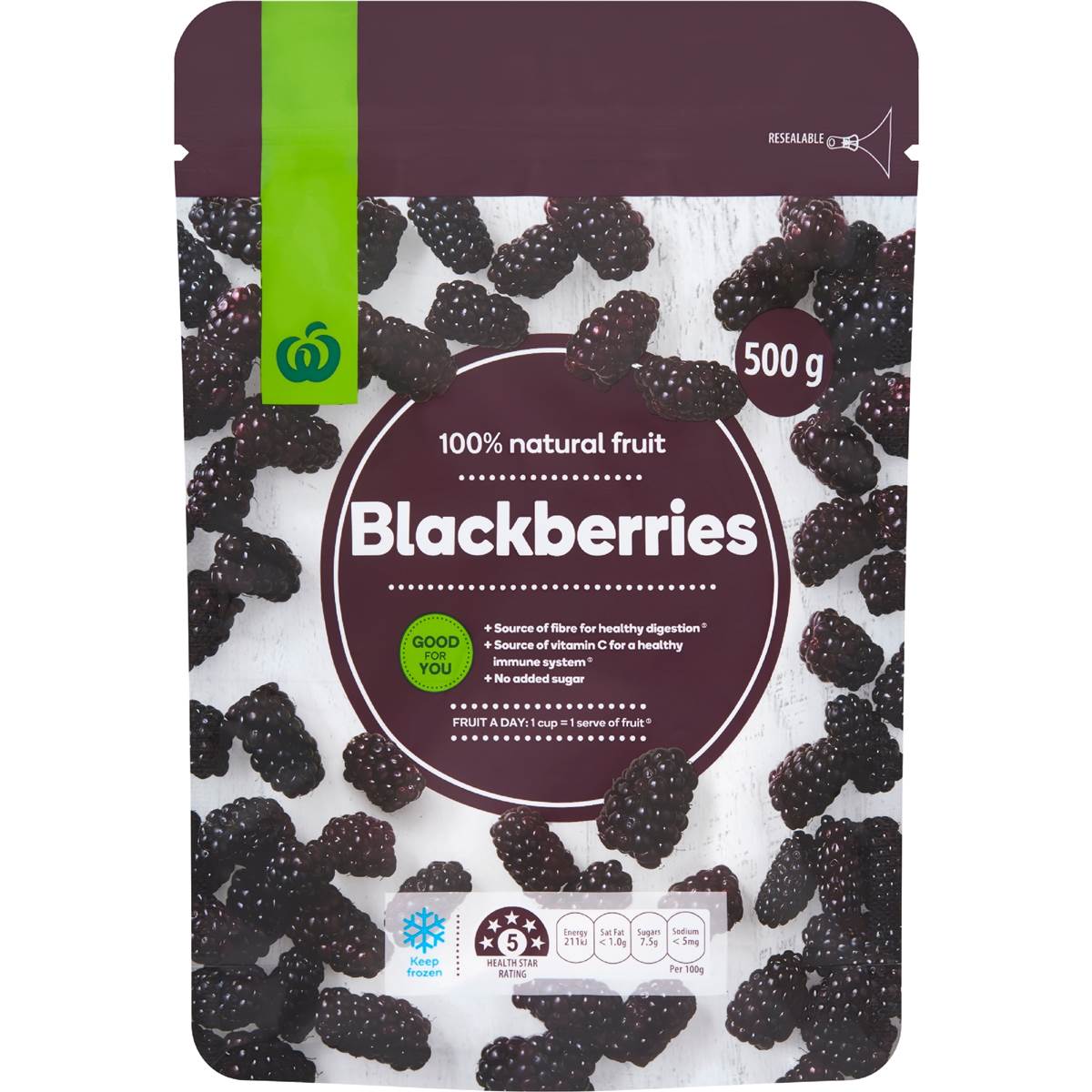 Calories in Woolworths Frozen Blackberries calcount