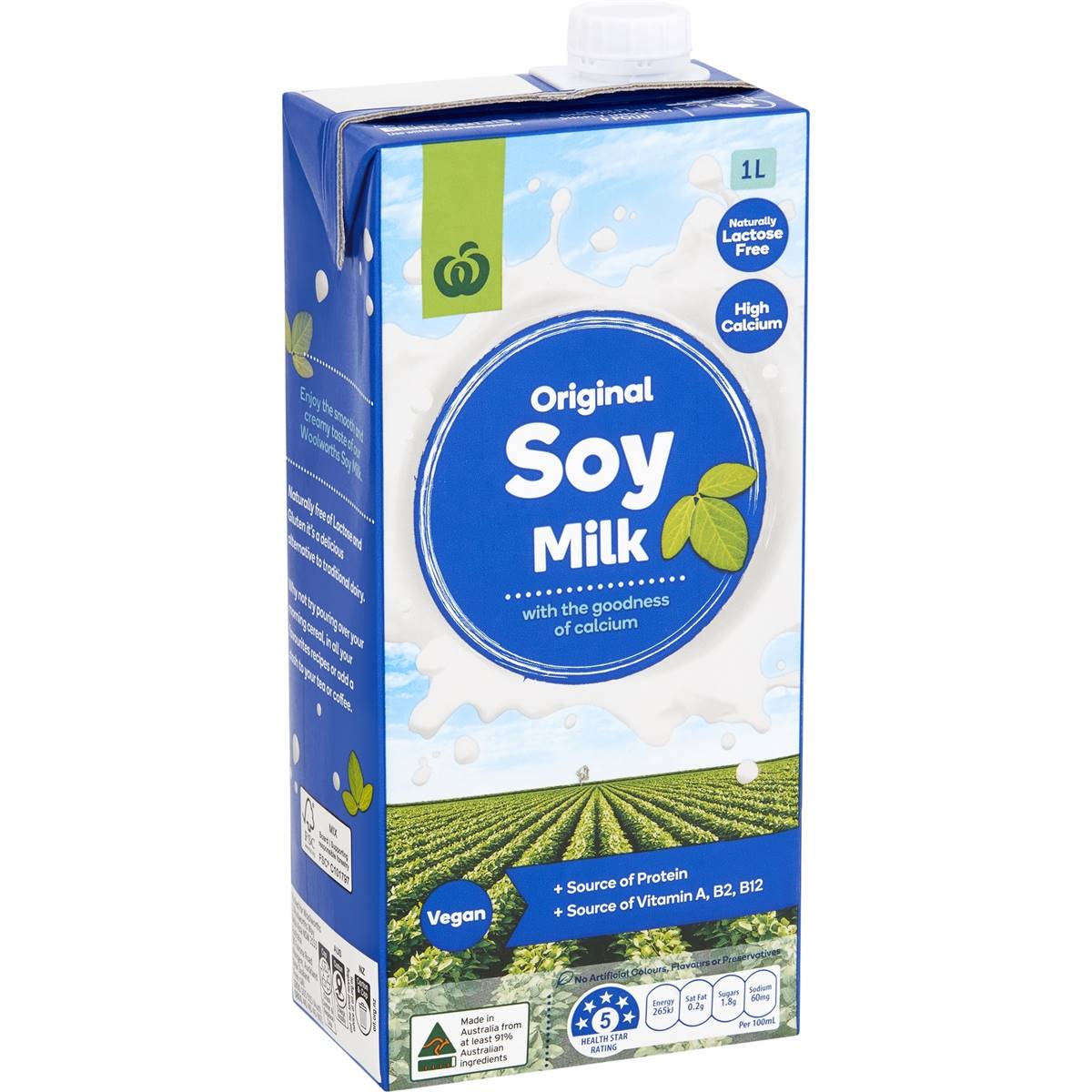 Calories in Woolworths Soy Milk calcount