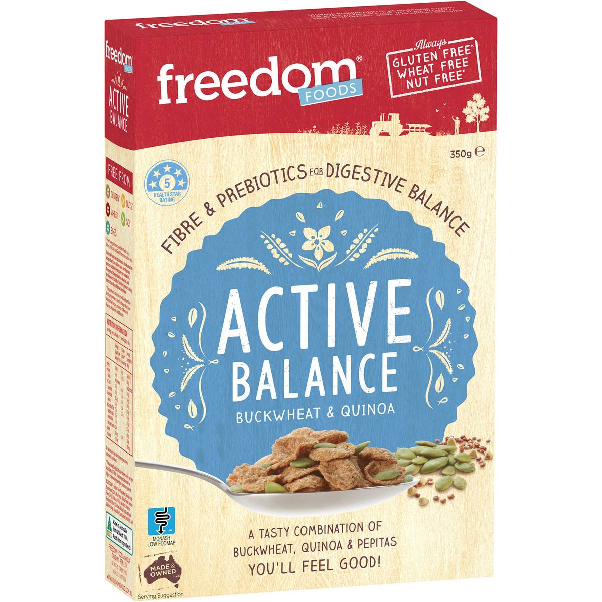 Calories in Freedom Foods Cereal Buckwheat & Quinoa calcount