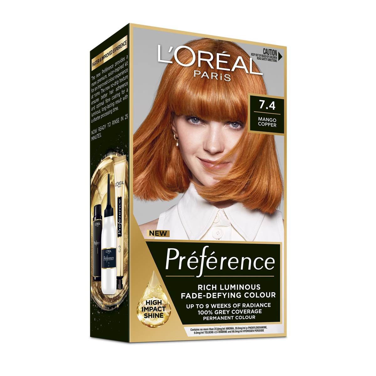 L'Oreal Paris Preference Hair Colour 7.4 Mango Copper