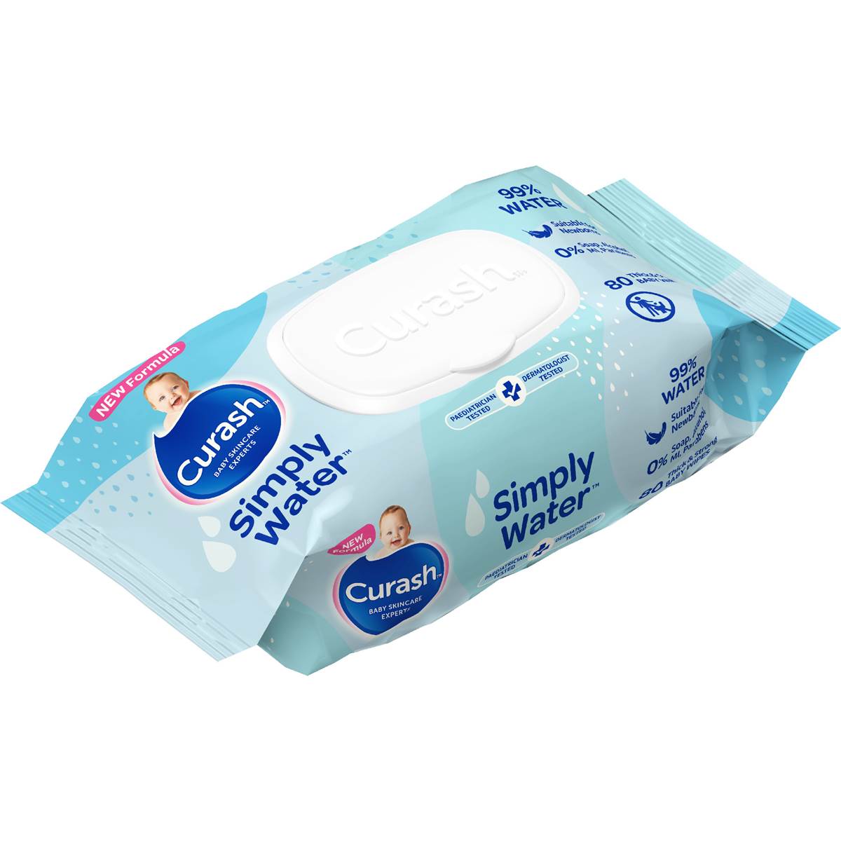 Curash Baby Wipes Simply Water 80 pack
