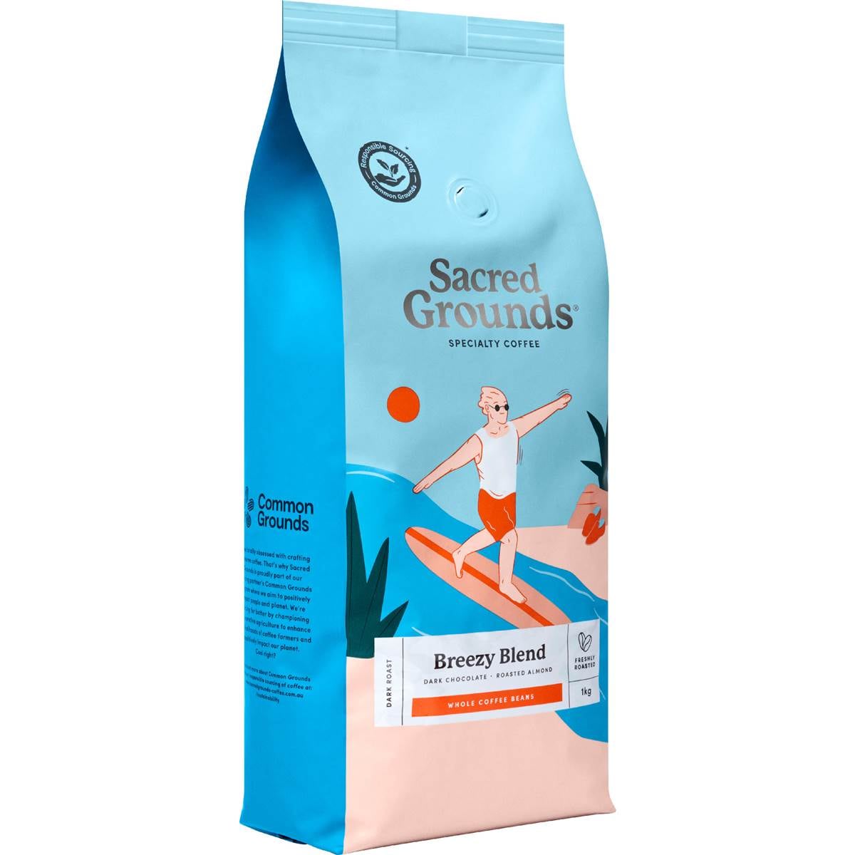 Sacred Grounds Breezy Blend Coffee Beans 1kg