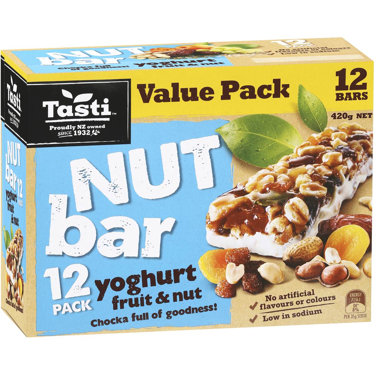 Calories in Tasti Nut Bar Yoghurt Fruit & Nut calcount