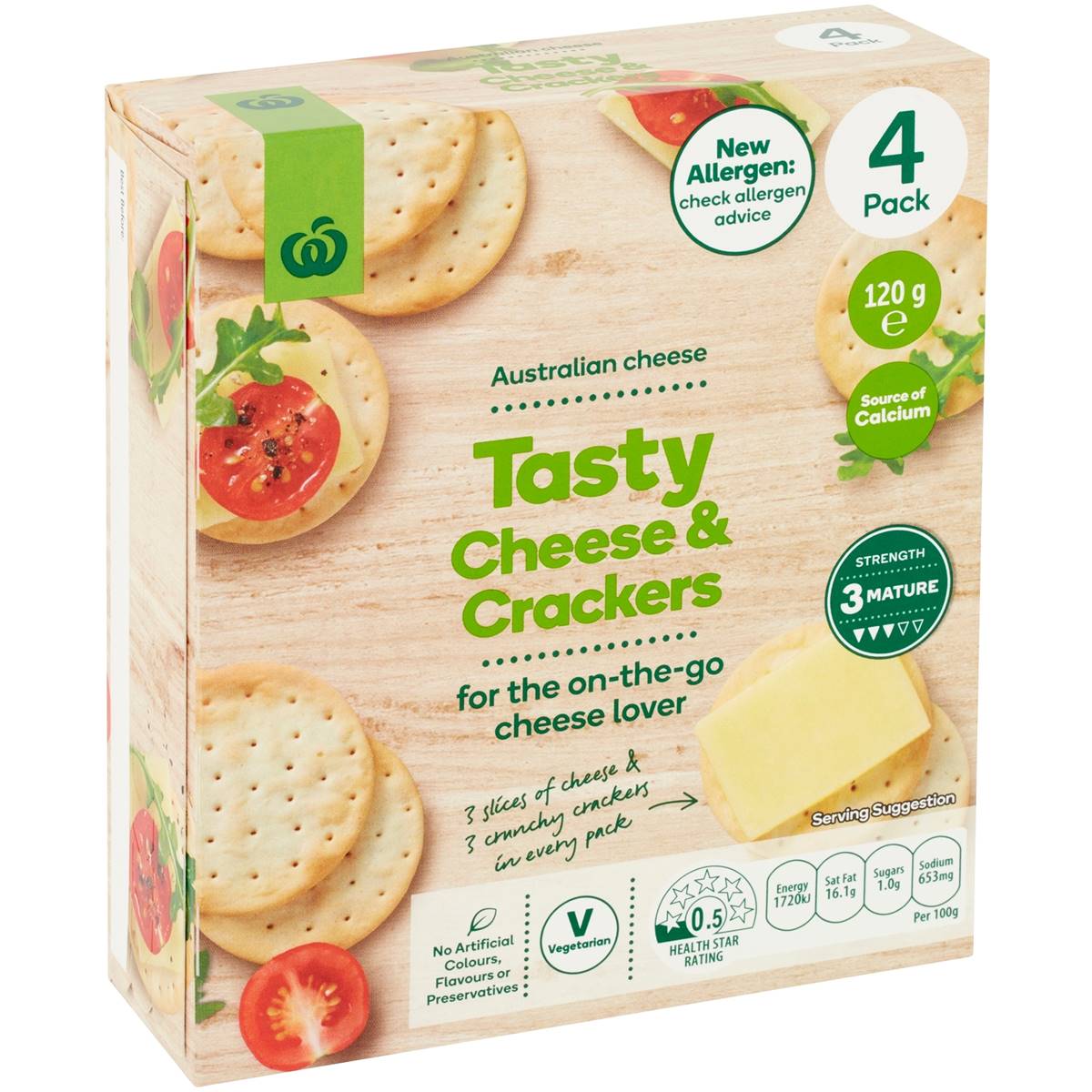 Calories In Woolworths Tasty Cheese & Crackers Calcount