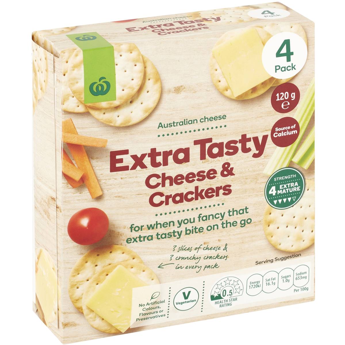 Calories in Woolworths Extra Tasty Cheese & Crackers