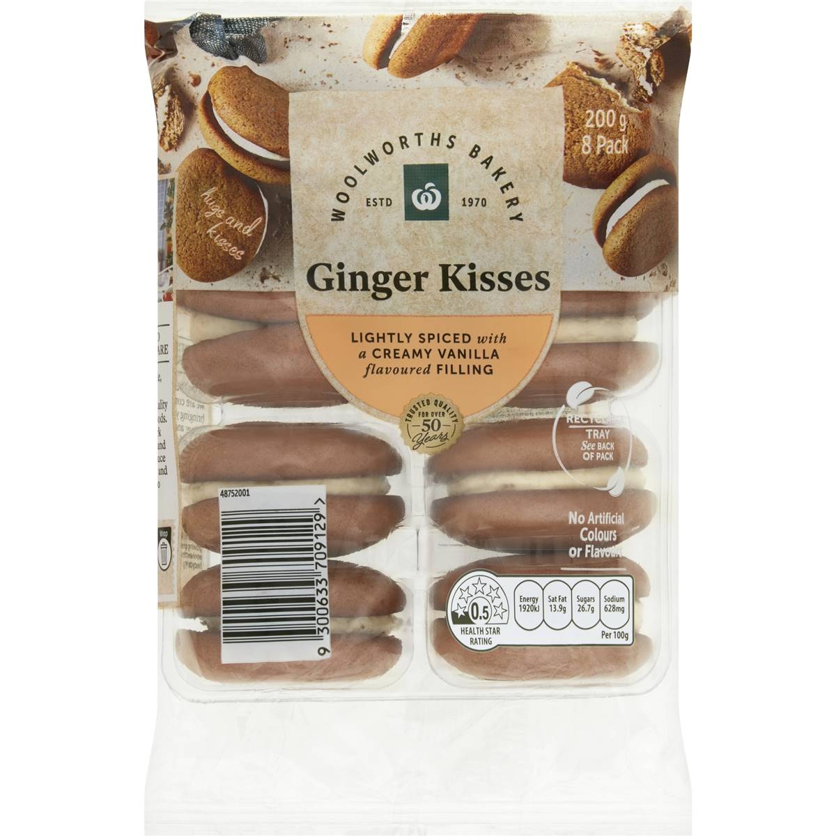 Calories in Woolworths Ginger Kisses