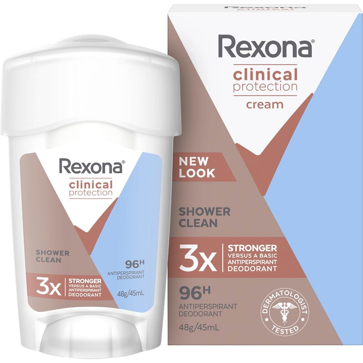 Rexona Women Clinical 96hr Deodorant Stick Shower Clean 45mL