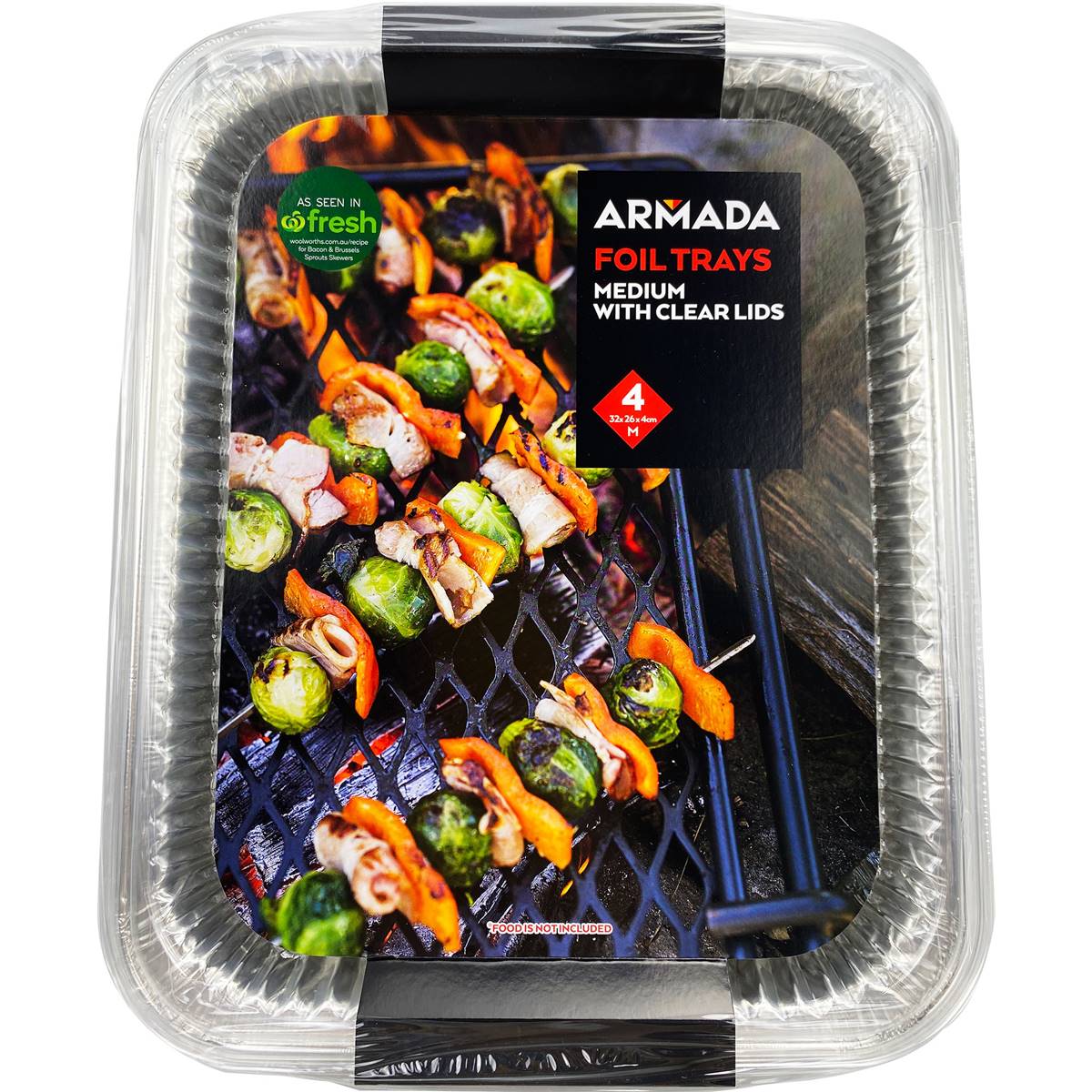 Armada BBQ Foil Trays With Clear Lids Medium