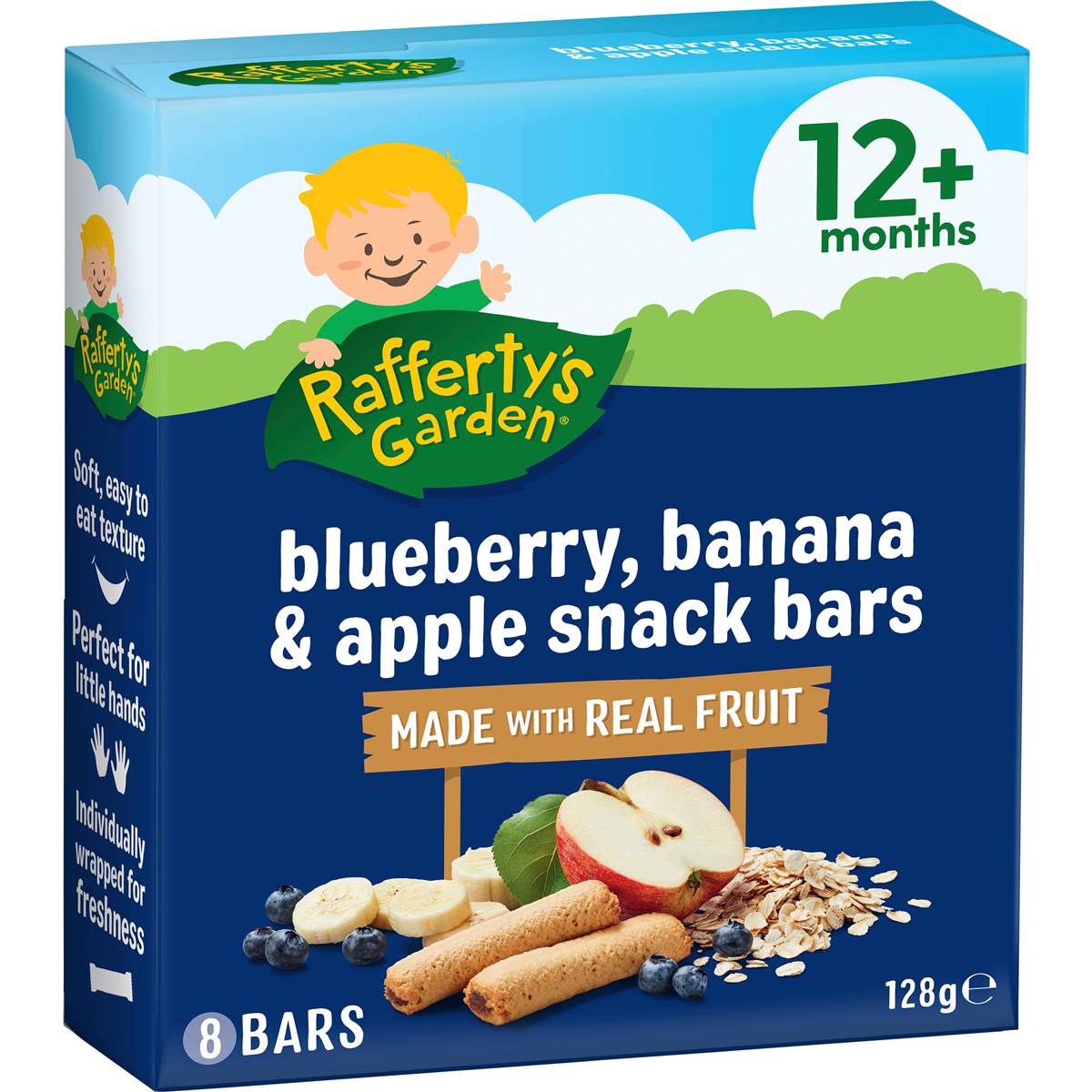 Calories in Rafferty's Garden Baby Food Blueberry, Banana & Apple Snack Bars 12+ Months