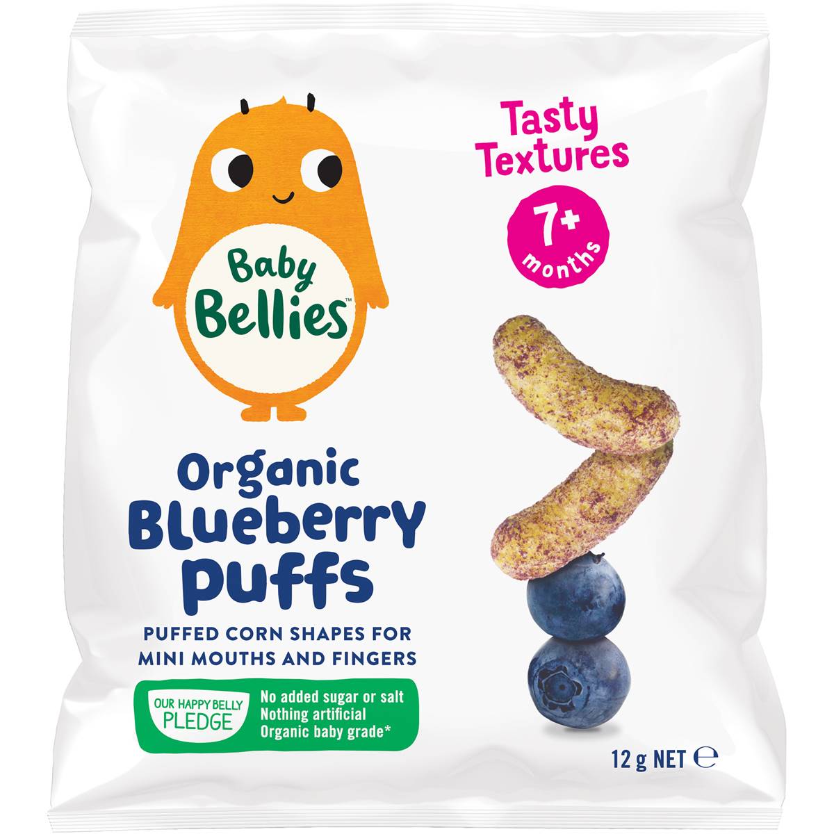 Calories in Baby Bellies Organic Puffs Blueberry