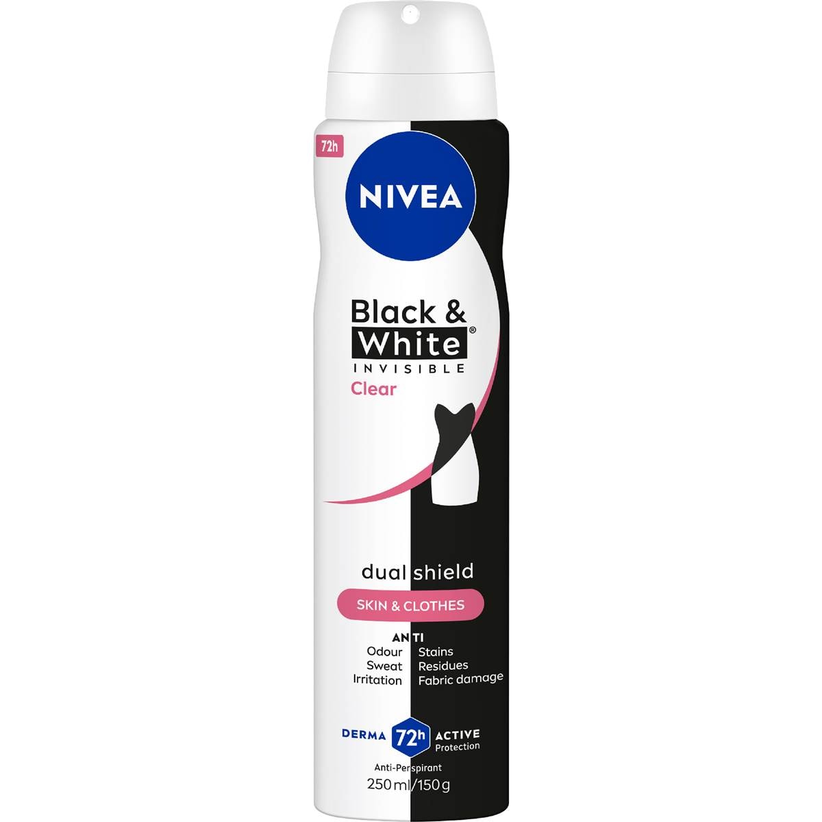 Nivea Black & White Invisble Clear Antiperspirant Deodorant 250mL