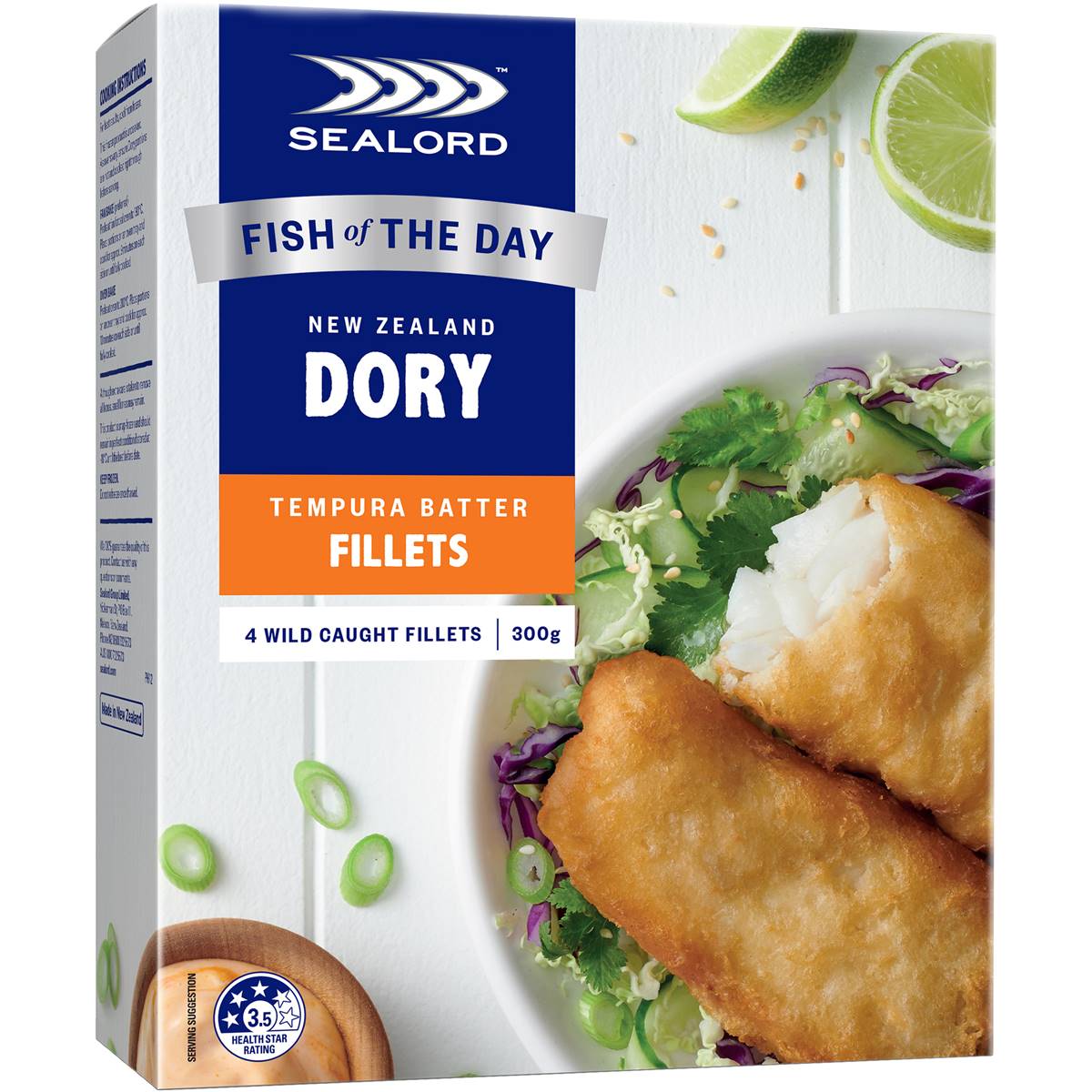 Calories in Sealord Dory Fillets Tempura Batter calcount