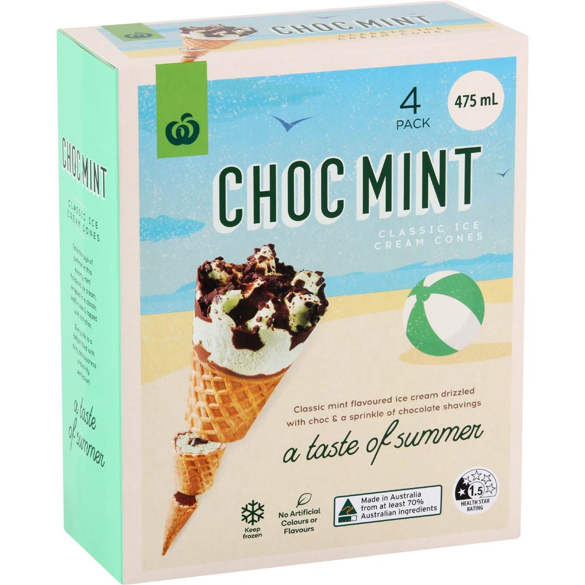 Woolworths Ice Cream Cones Choc Mint