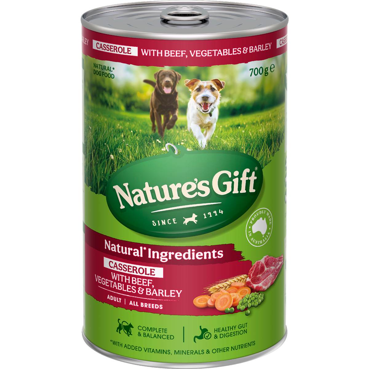 Nature's Gift Adult Wet Dog Food Casserole With Beef Vegetables & Barley 700g