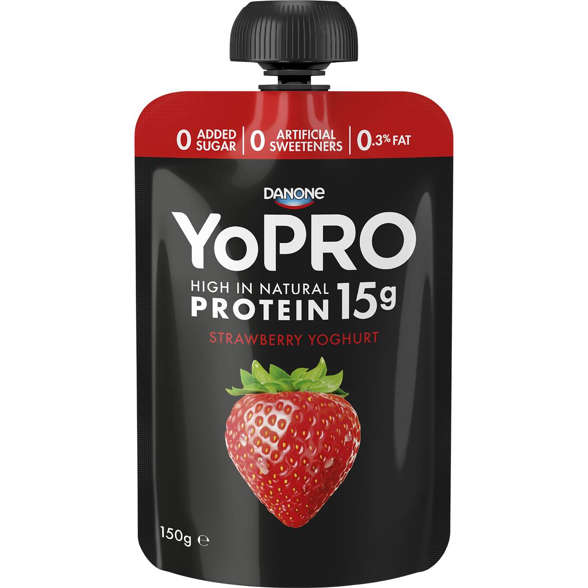 Calories in Yopro High Protein Strawberry Greek Yoghurt Pouch