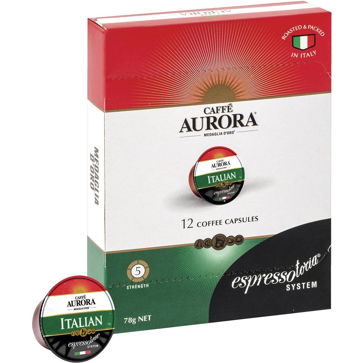 Calories in Espressotoria Aurora Coffee Italian Coffee Capsules
