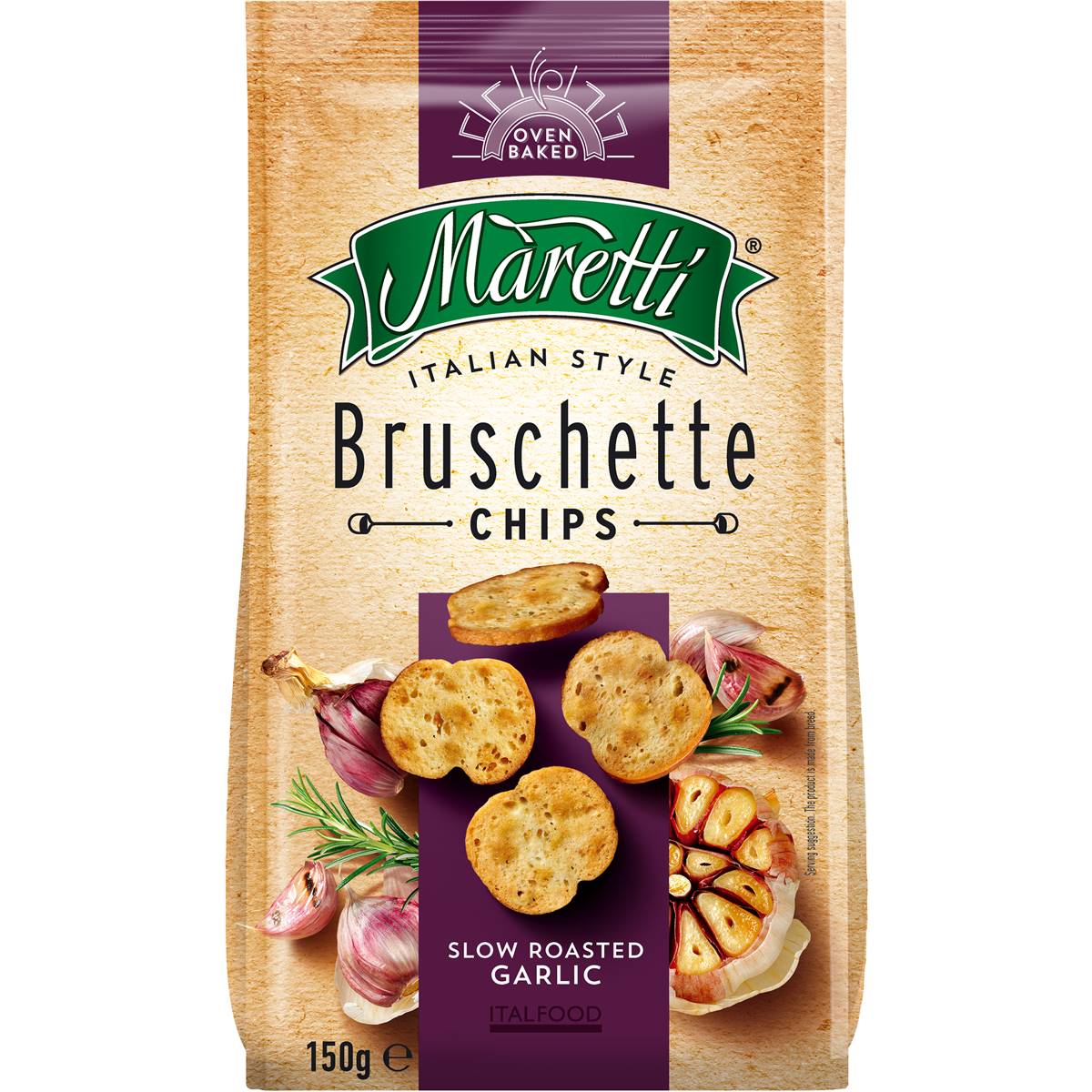 Calories in Maretti Bruschette Roasted Garlic calcount