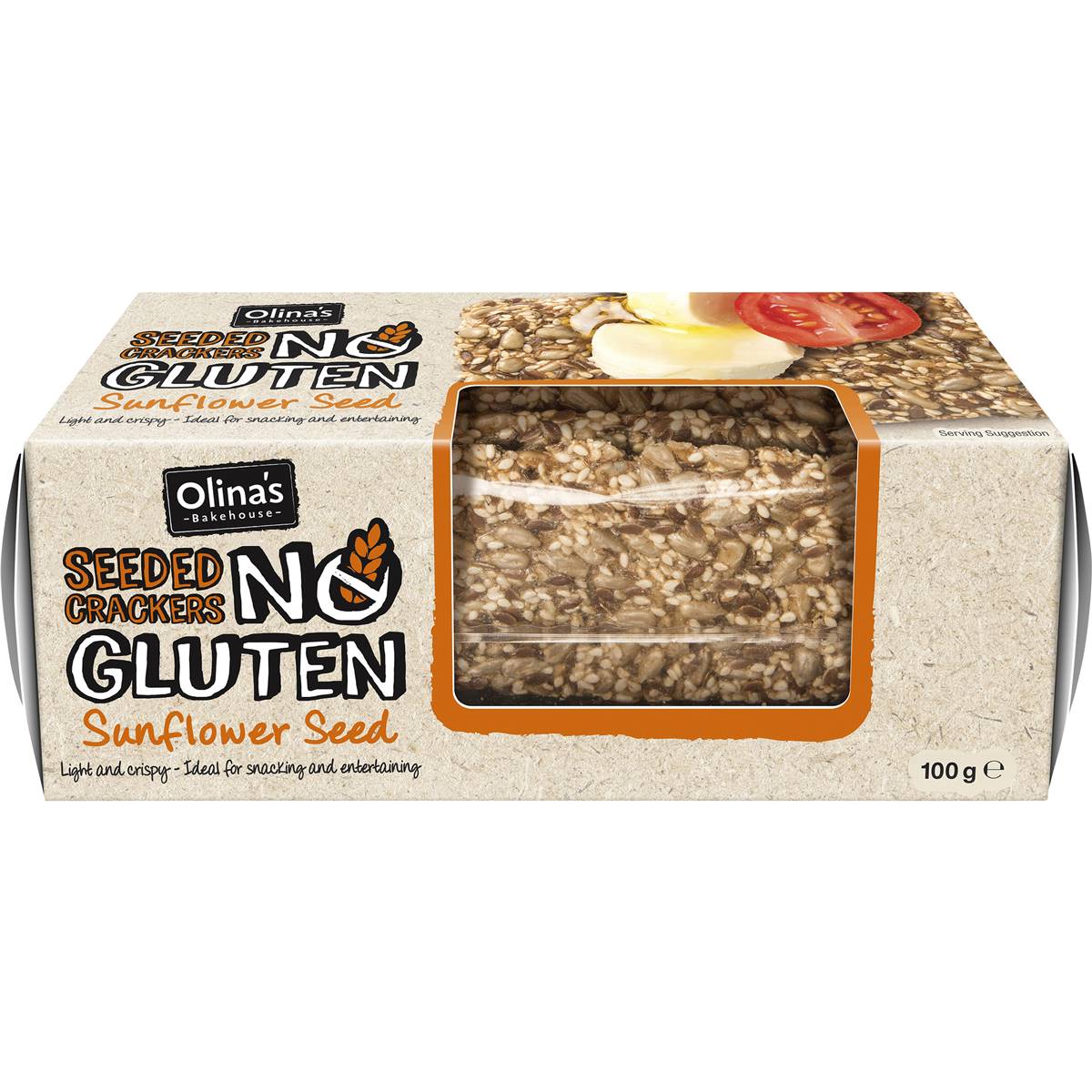 Calories in Olina's Gluten Free Crackers Sunflower Seed