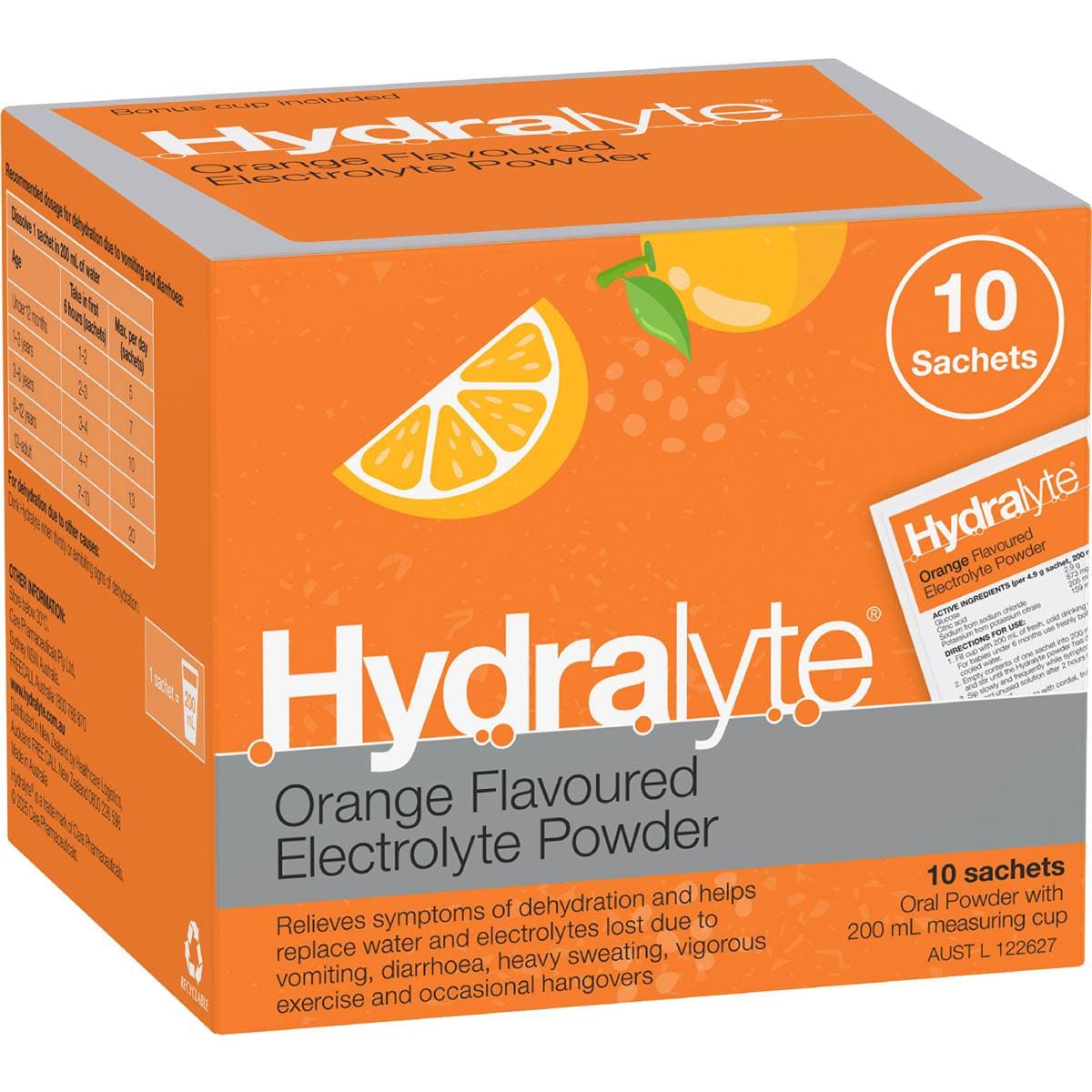 Hydralyte Powder Sachets Orange 10 pack