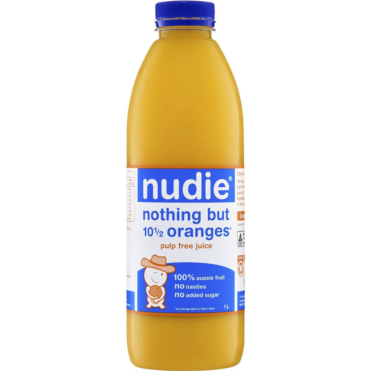 Nudie Nothing But Oranges Pulp Free Juice 1L