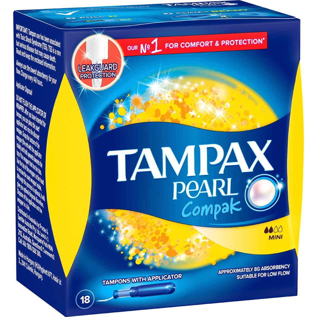 Tampax Tampons Pearl Compak Mini 18 pack