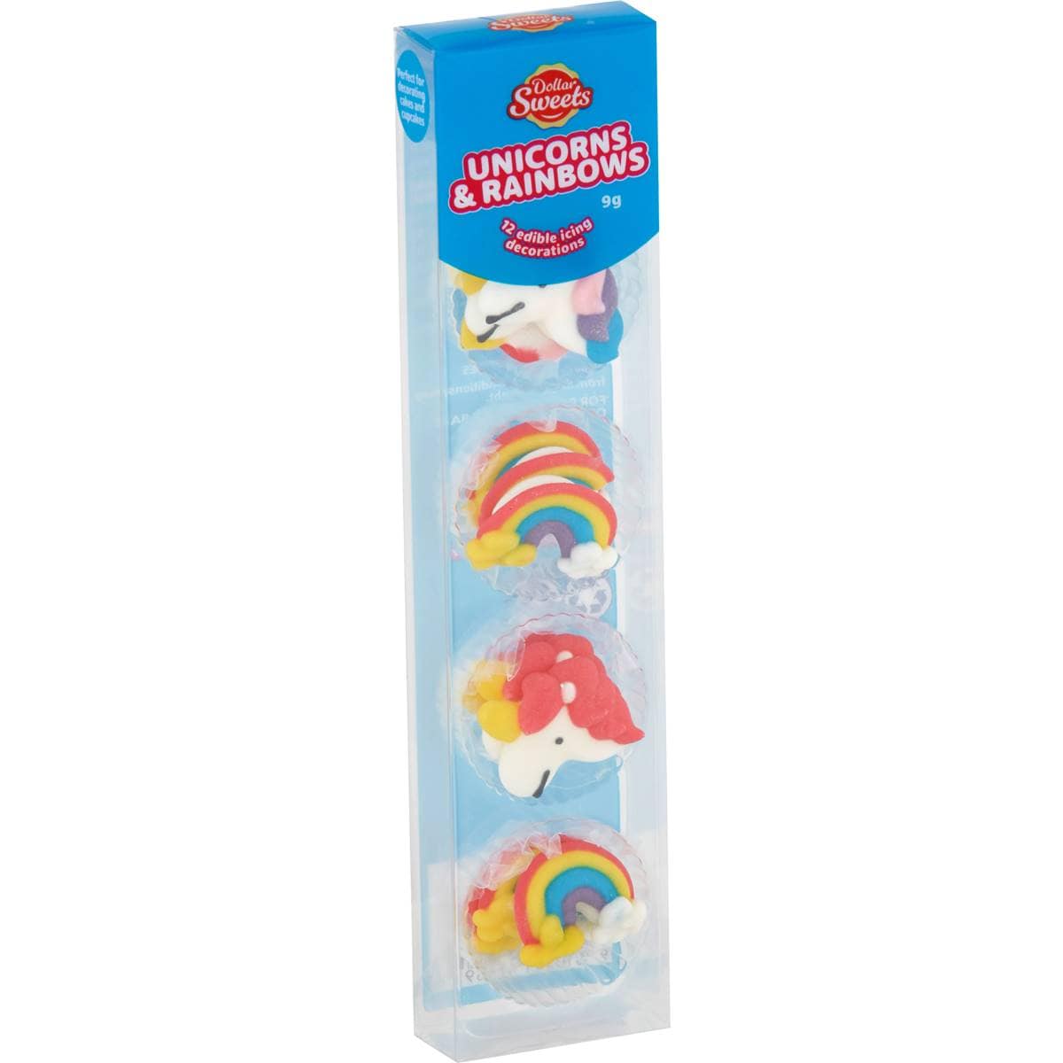 Dollar Sweets Icing Decorations Unicorn & Rainbow