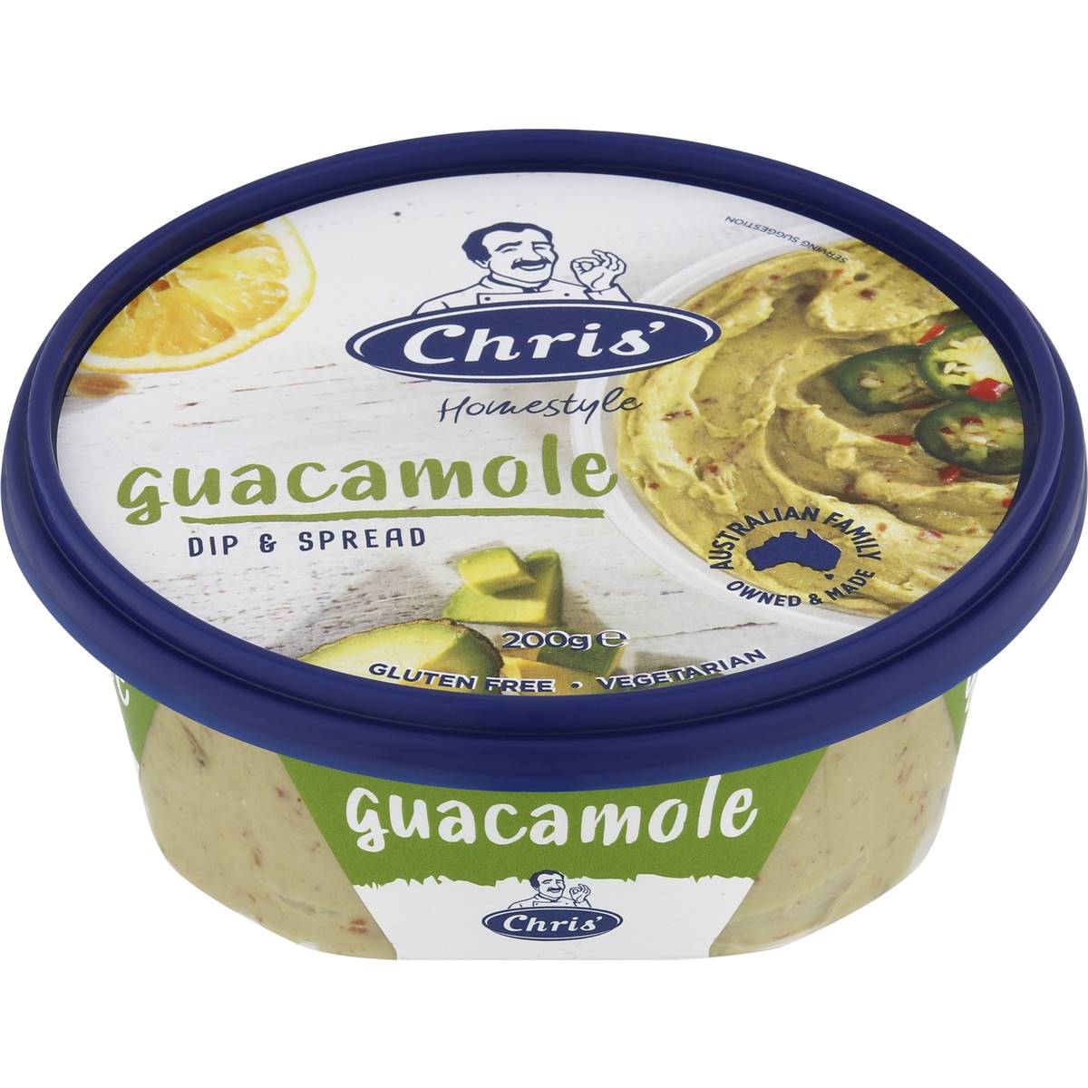 Calories in Chris' Plant Based Guacamole Dip calcount