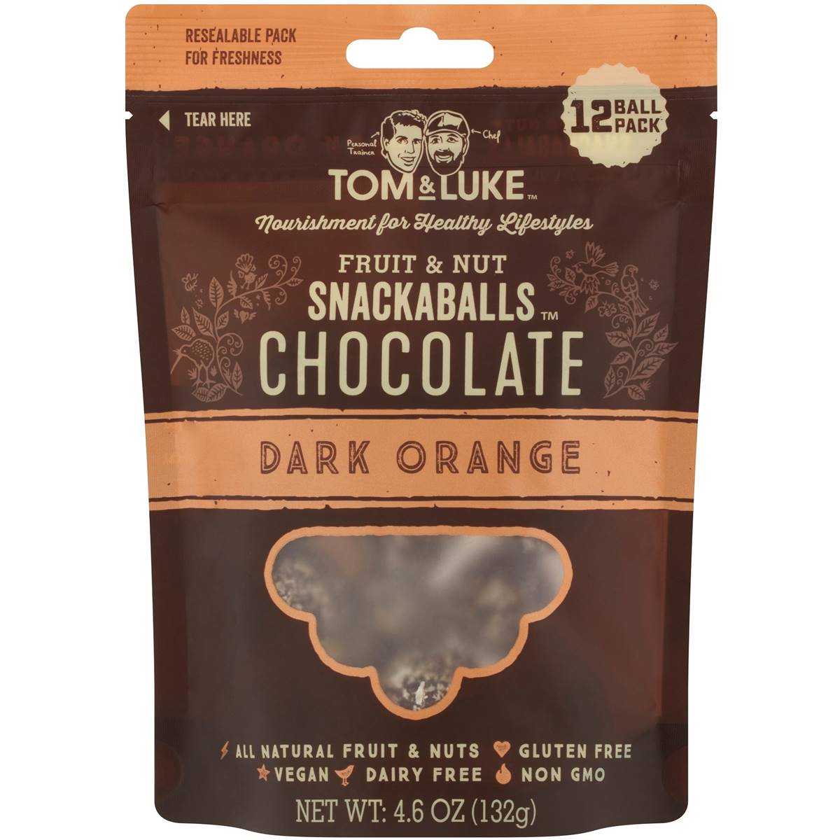 Calories in Tom & Luke Dark Chocolate & Orange Snackballs