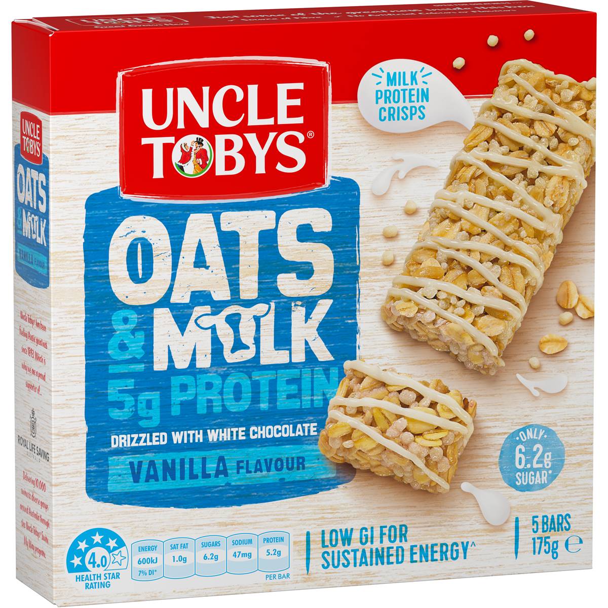 Calories in Uncle Tobys Milk & Oats Vanilla calcount