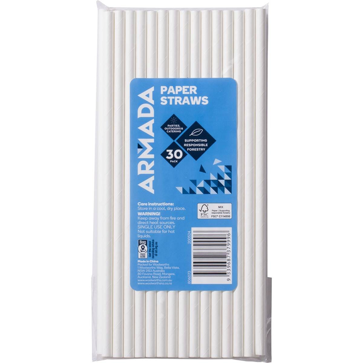 Armada Paper Straws White
