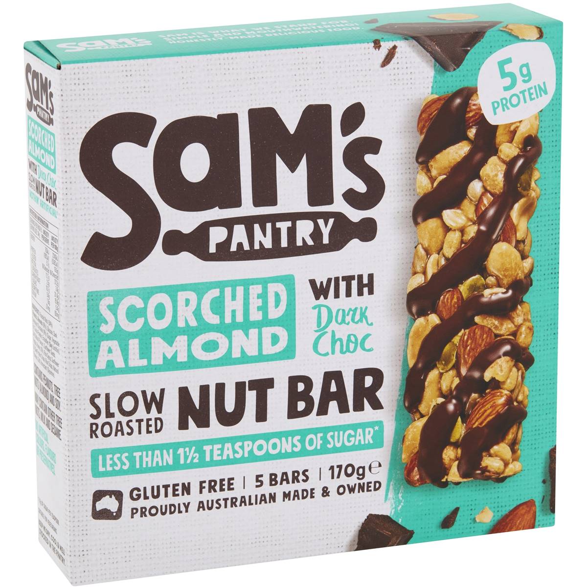 Calories in Sam's Pantry Scorched Almond Nut Bar