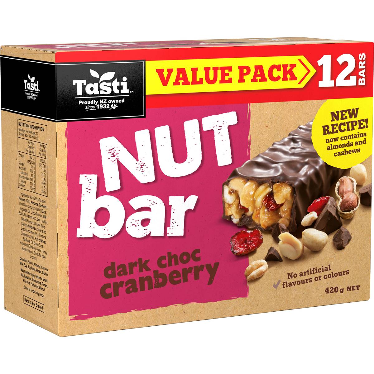Calories in Tasti Dark Choc Cranberry Protein Bar calcount