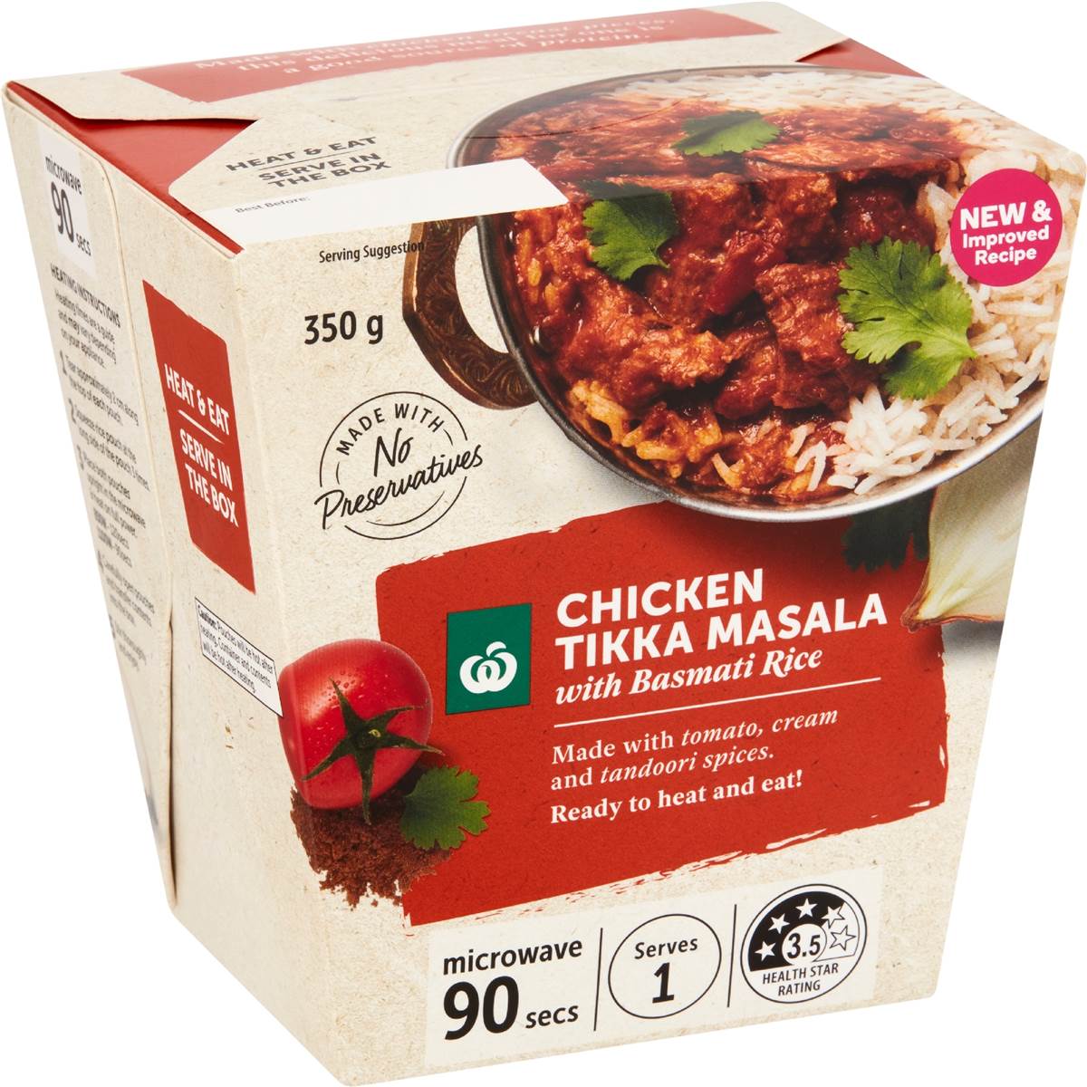 Woolworths Chicken Tikka Masala With Rice 350g – Woolworths