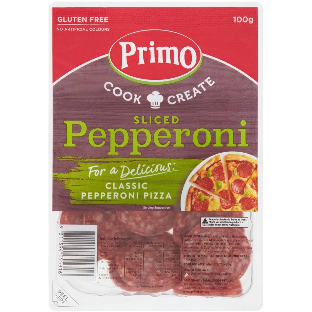 Calories in Primo Pepperoni Slices calcount