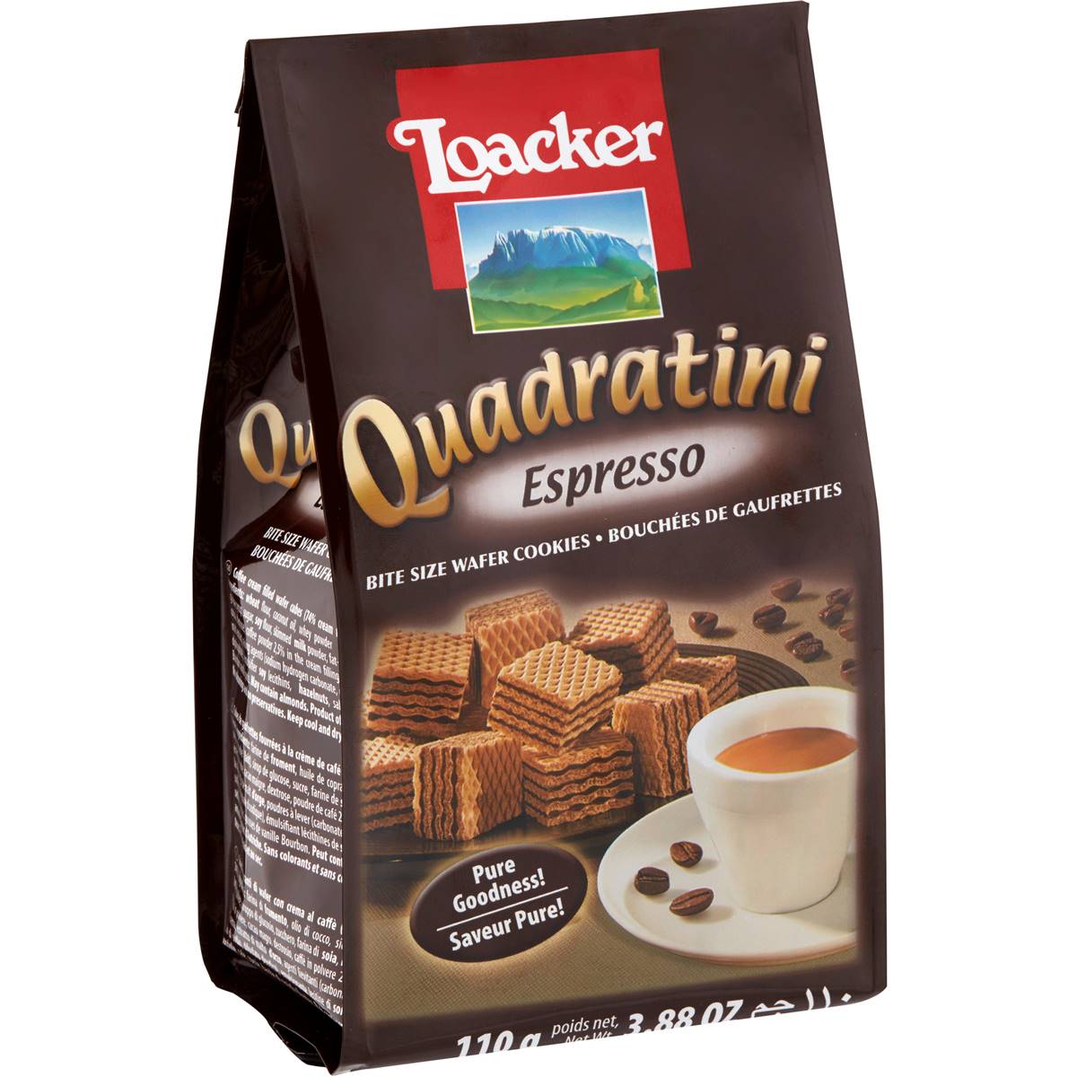 Calories in Loacker Loacker Quadratini Espresso Wafer Cookies Calorie
