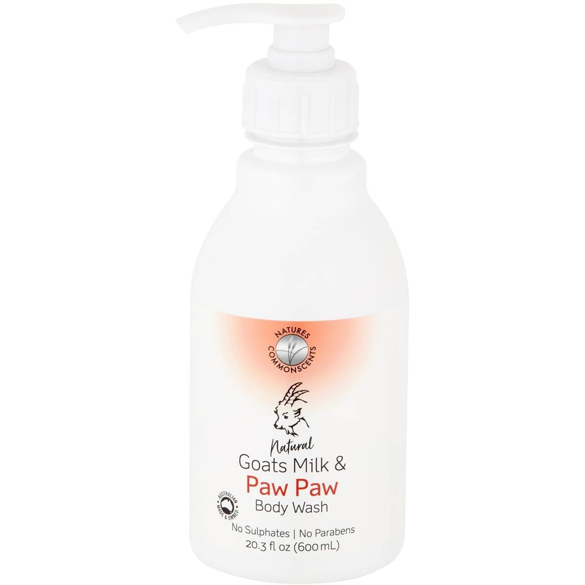 Natures Commonscents Bodywash Goats Milk & Paw Paw 600mL – Woolworths