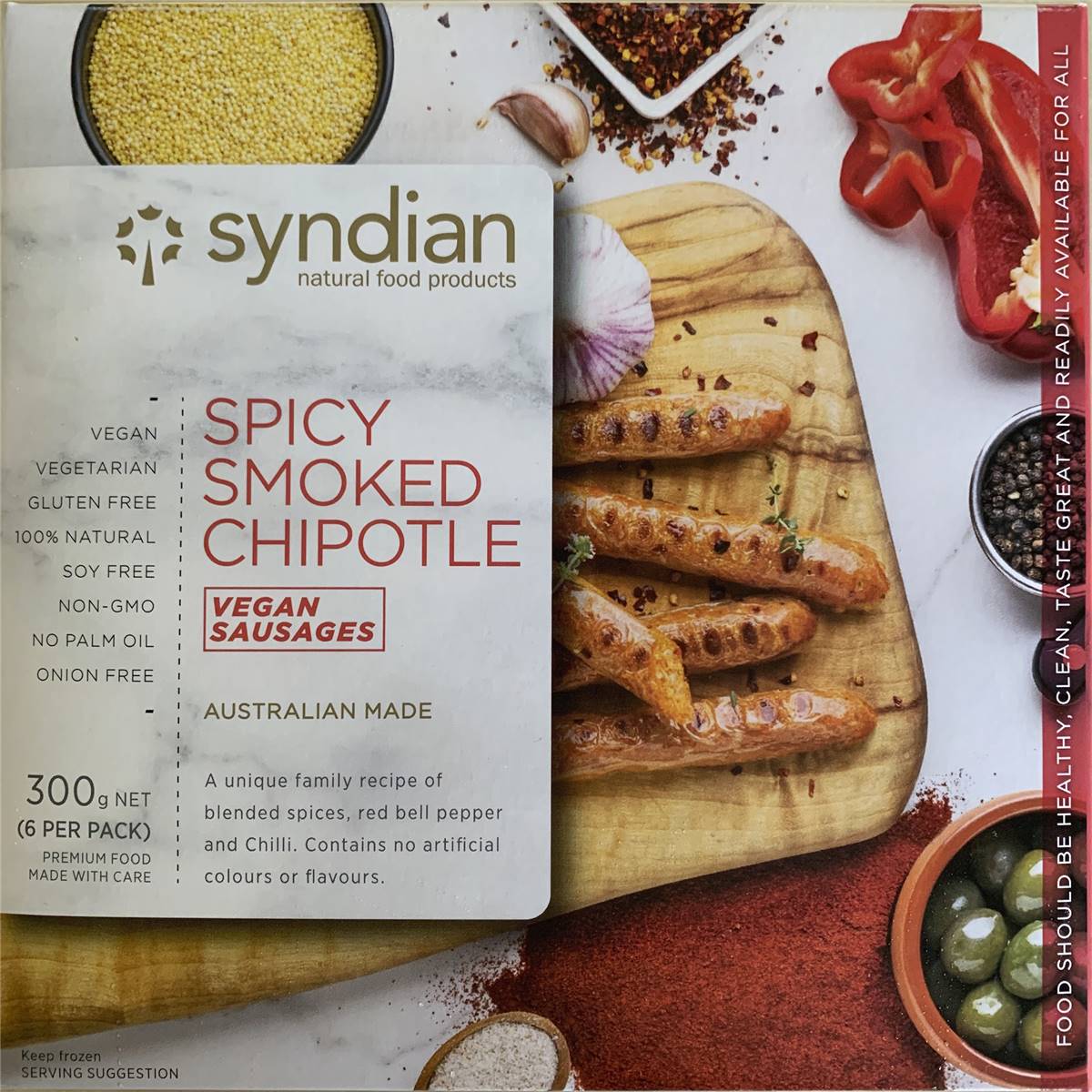 Calories in Syndian Smokey Chipotle Sausages calcount