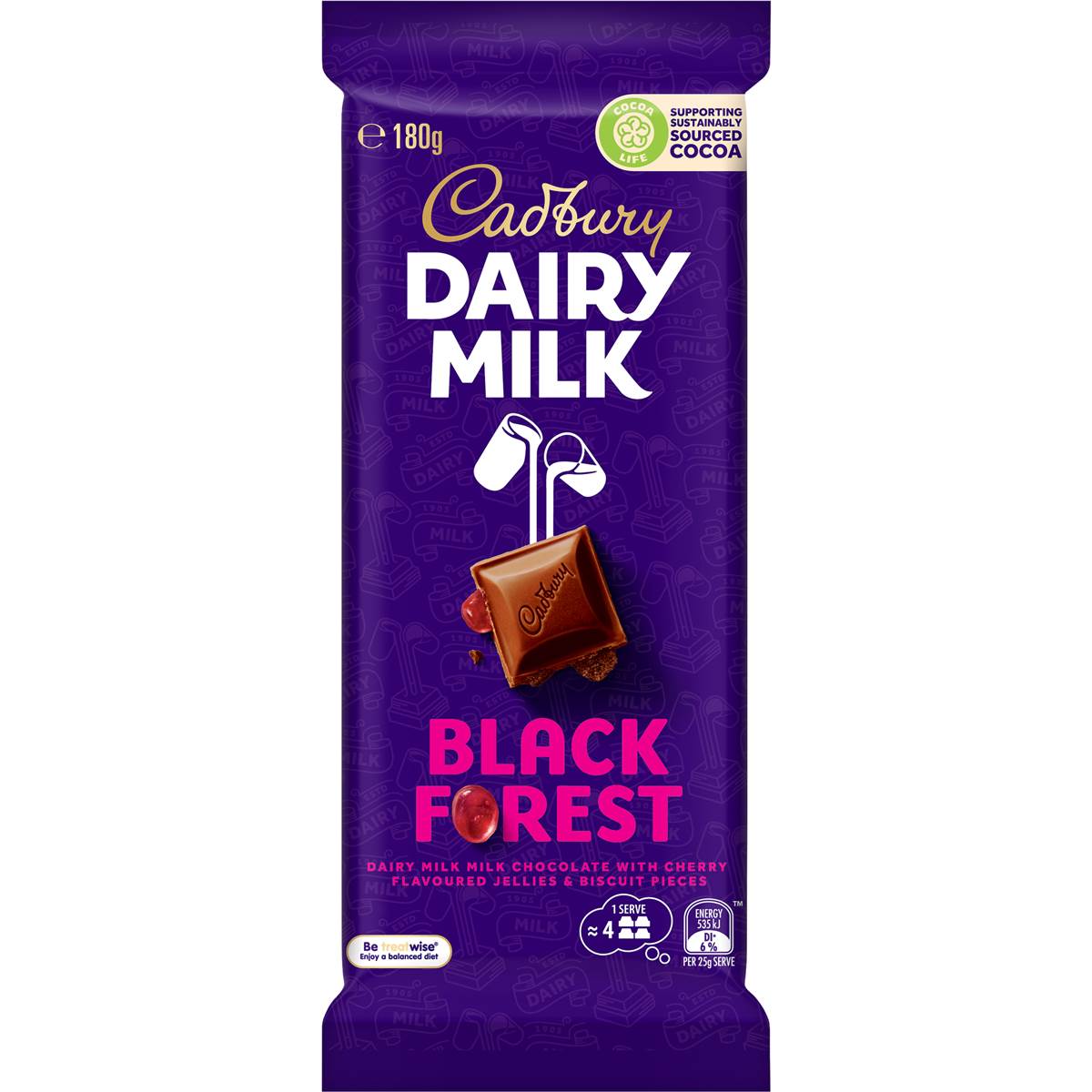 Cadbury Dairy Milk Black Forest Chocolate Block 180g
