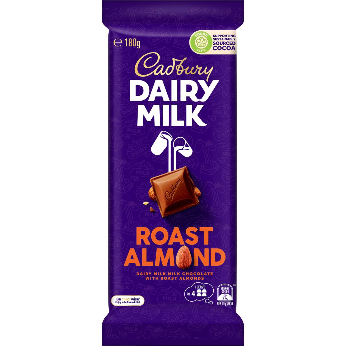 Calories in Cadbury Dairy Milk Roast Almond calcount