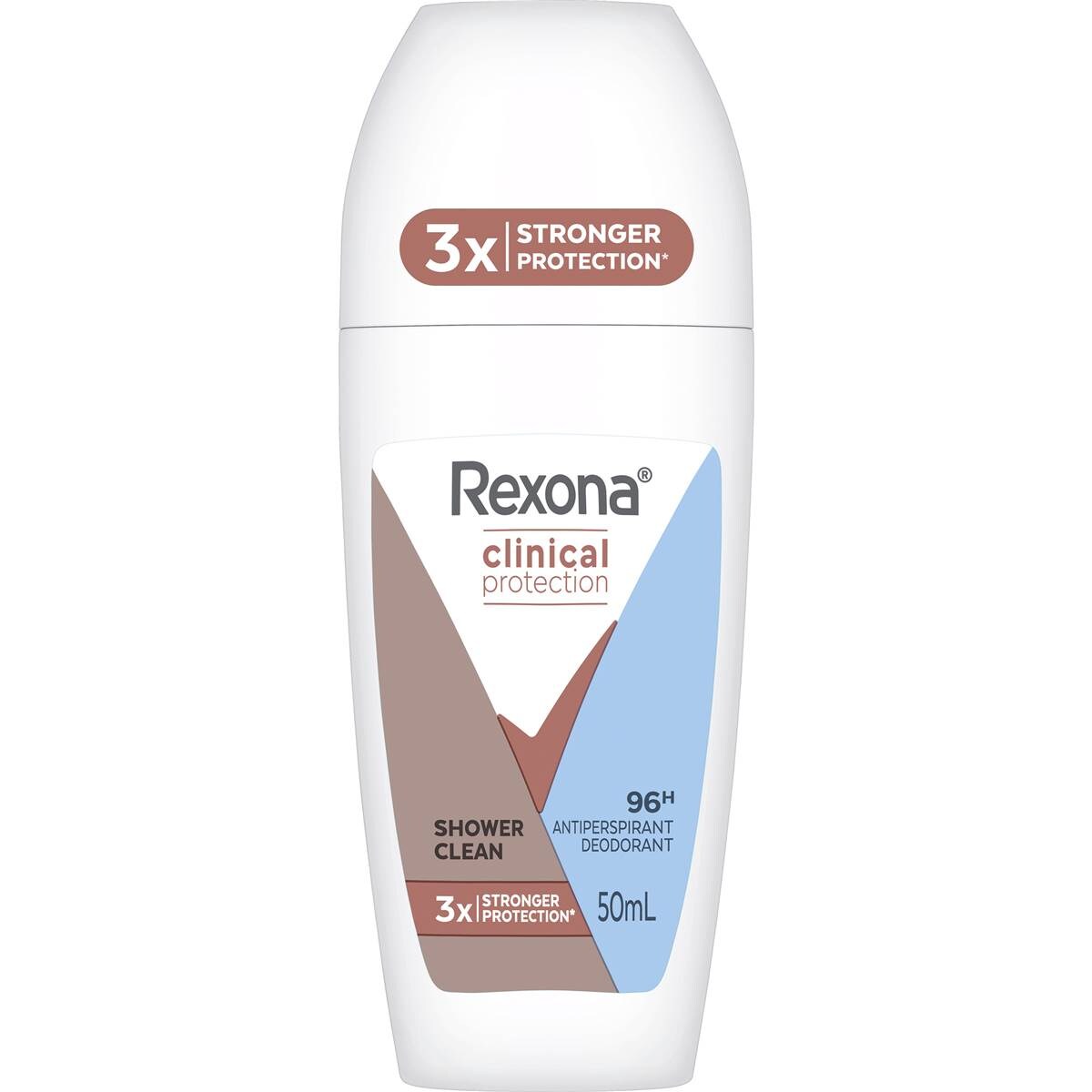 Rexona Women Clinical 96hr Deodorant Roll On Shower Clean 50mL