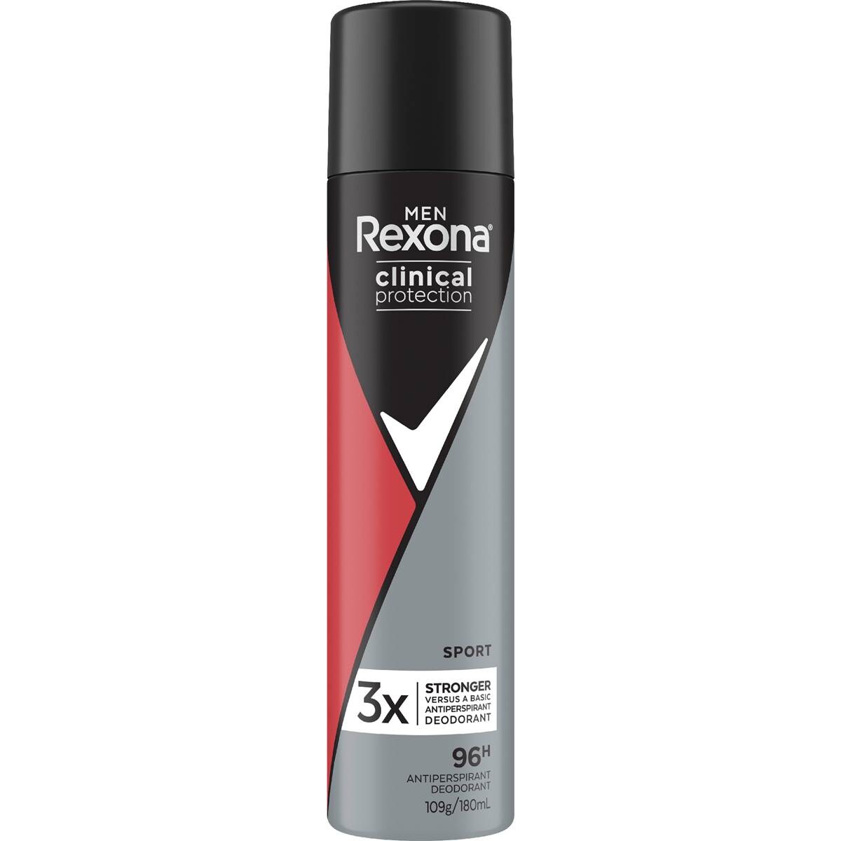 Rexona Men Clinical 96hr Deodorant Aerosol Sport 180mL