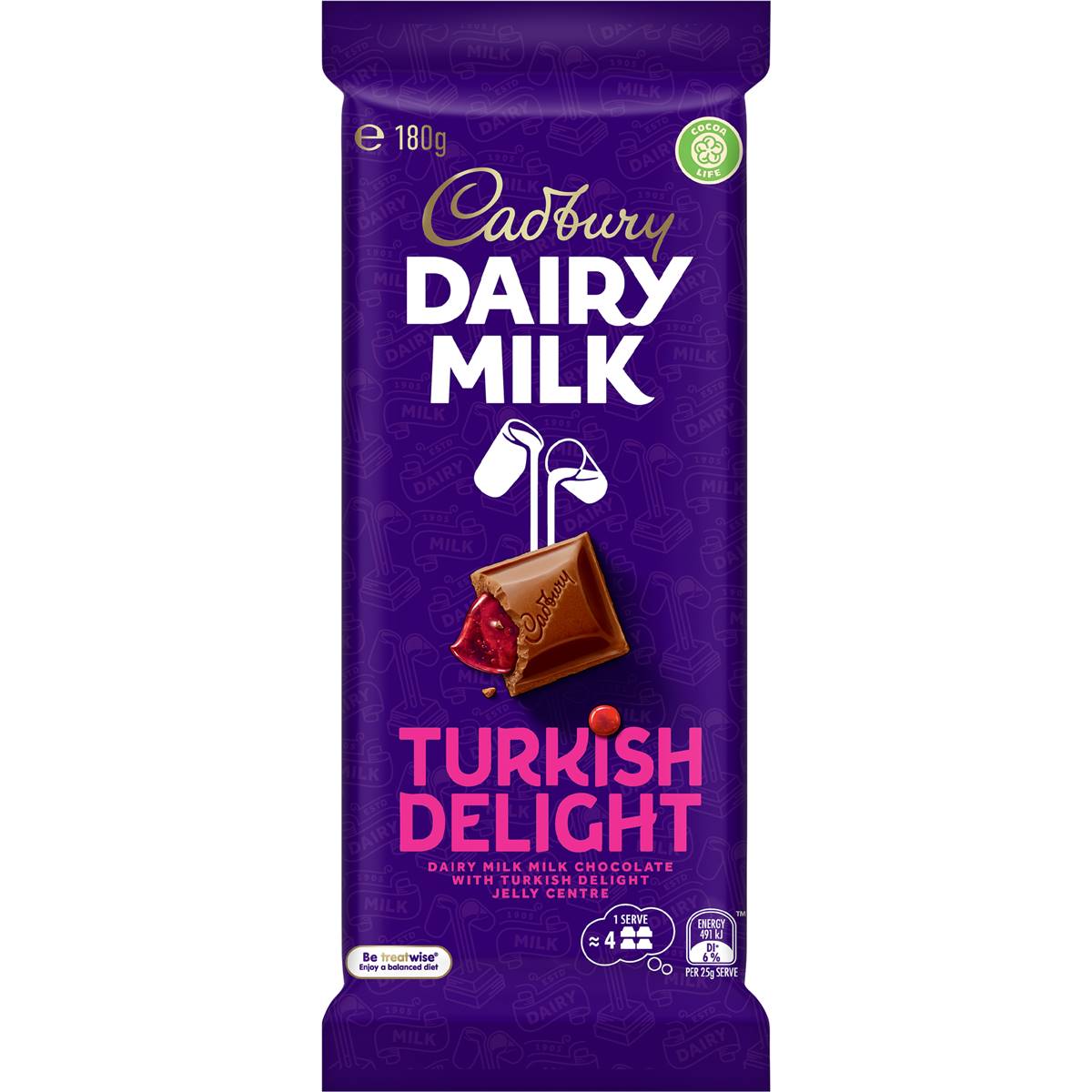 Calories in Cadbury Dairy Milk Turkish Delight calcount