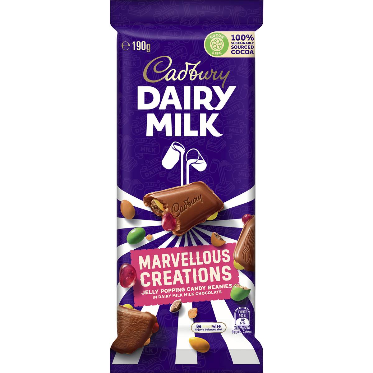 Calories in Cadbury Dairy Milk Marvellous Creations Jelly Popping Candy