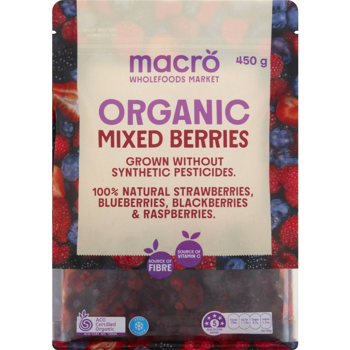 Calories In Macro Organic Frozen Mixed Berries Calcount