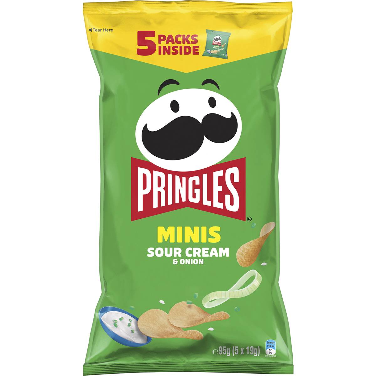 Calories in Pringles Minis Sour Cream & Onion Potato Chips Multipack