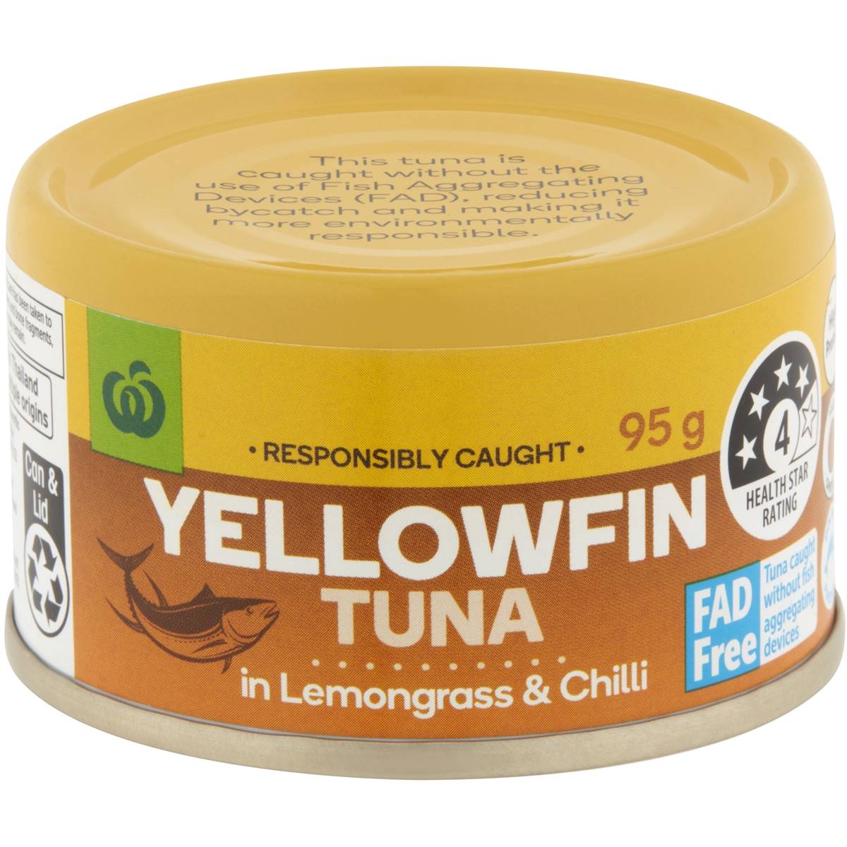 Calories in Woolworths Yellowfin Tuna With Lemongrass & Chilli
