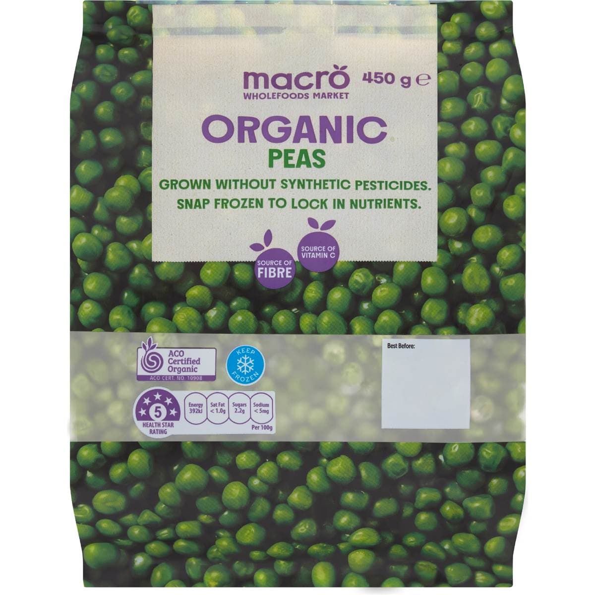 Calories in Macro Organic Peas Calorie Counter Australia