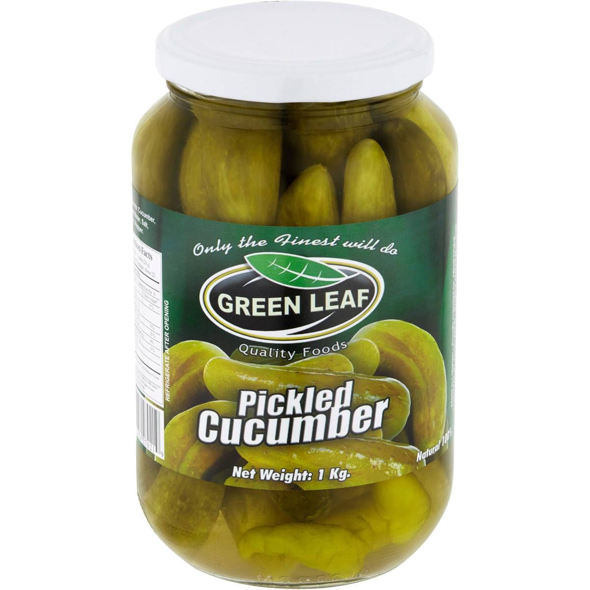 Calories in Green Leaf Pickled Cucumber calcount