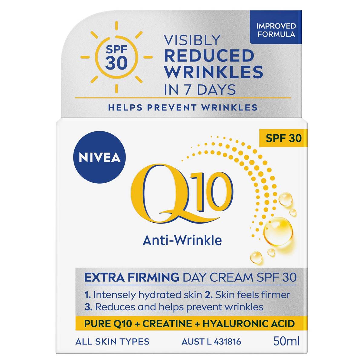 Nivea Q10 Anti Wrinkle Day Cream Moisturiser SPF 30 50mL