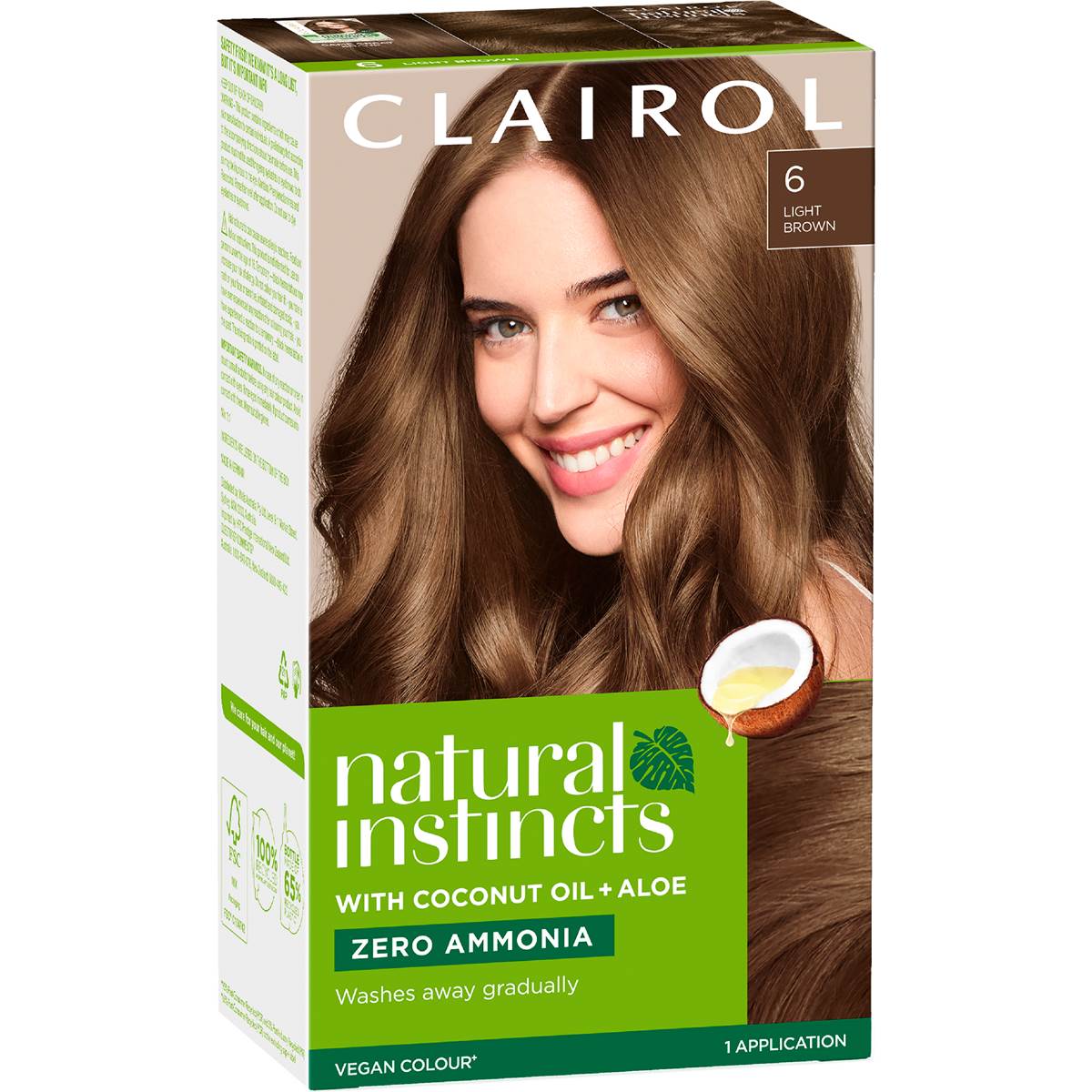 Clairol Natural Instincts Hair Colour 6 Light Brown Semi Permanent each
